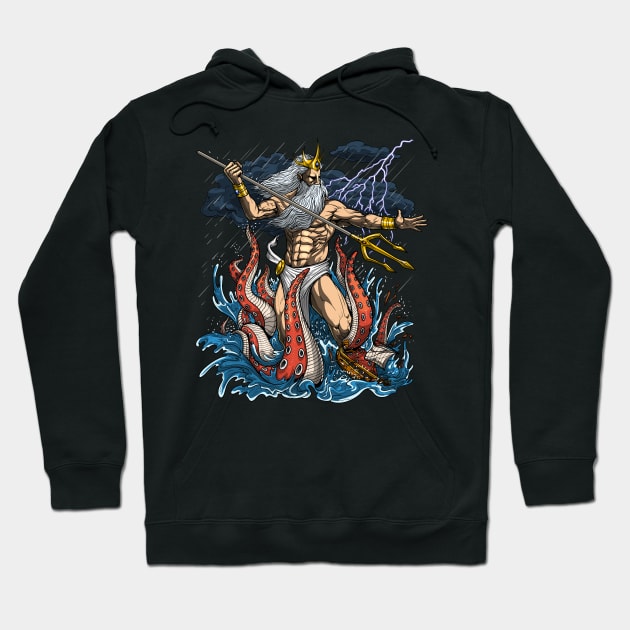 Ancient Greek God Poseidon Hoodie by underheaven